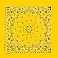 Domestic Lemon Yellow Paisley Bandanna